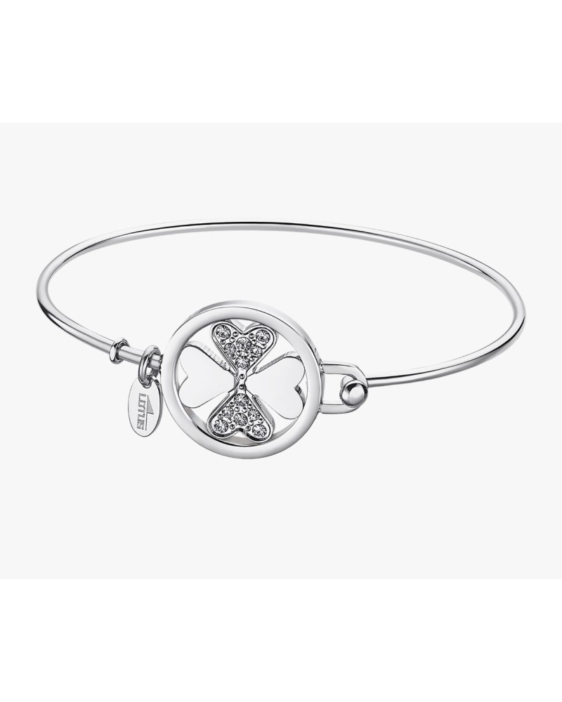 Pulsera acero trébol de la suerte. Lotus style
