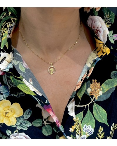 Medalla virgen del Pilar oro 18 quilates