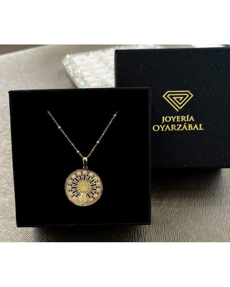 Medalla de la virgen del Pilar oro 18 quilates.