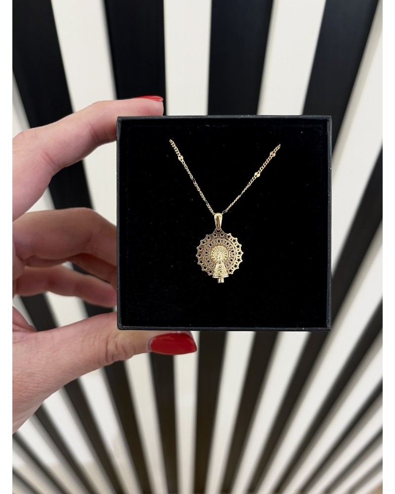 Medalla Calada virgen del Pilar oro 18 quilates