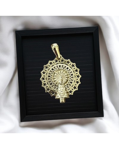 Medalla Calada virgen del Pilar oro 18 quilates