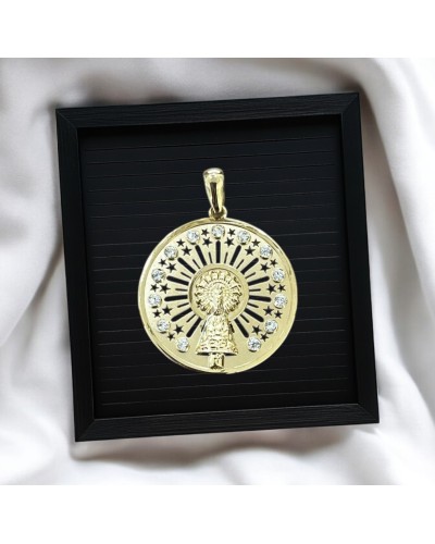 Medalla Calada virgen del Pilar oro 18 quilates
