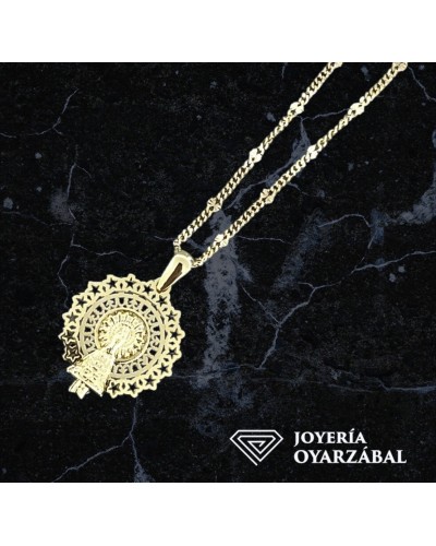 Medalla Calada virgen del Pilar oro 18 quilates