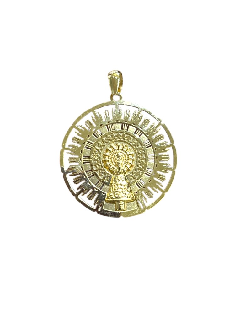 Medalla Virgen del Pilar calada oro 18 quilates