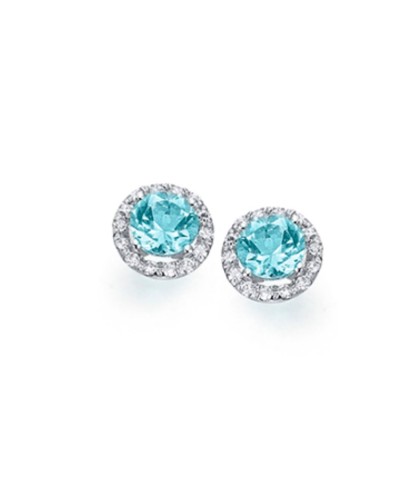 Pendientes topacio azul y diamantes
