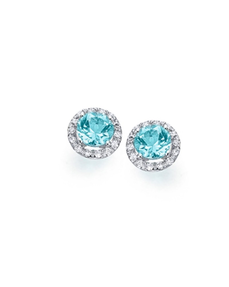 Pendientes topacio azul y diamantes