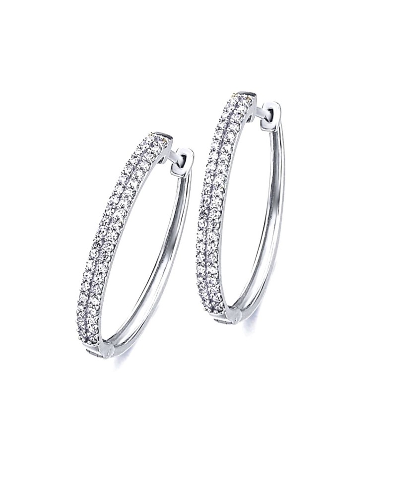 Aros diamantes y oro blanco