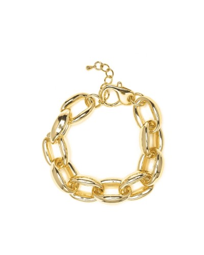 Pulsera dorada eslabón grande
