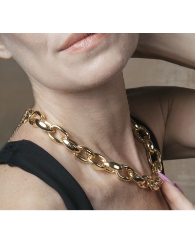 Collar eslabones dorados metal dorado