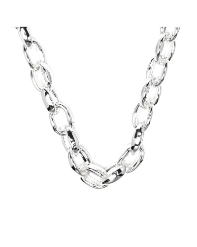 Collar eslabones metal plateado