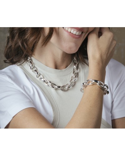 Collar eslabones metal plateado