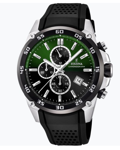 Reloj Festina cronógrafo verde caucho