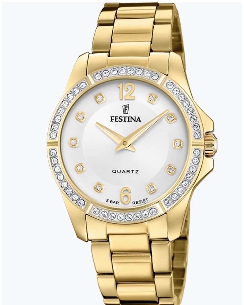 Reloj Festina dorado circonitas
