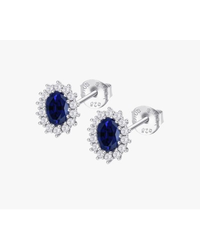 Pendientes Plata de ley azul