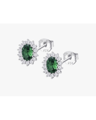 Pendientes plata de ley verde