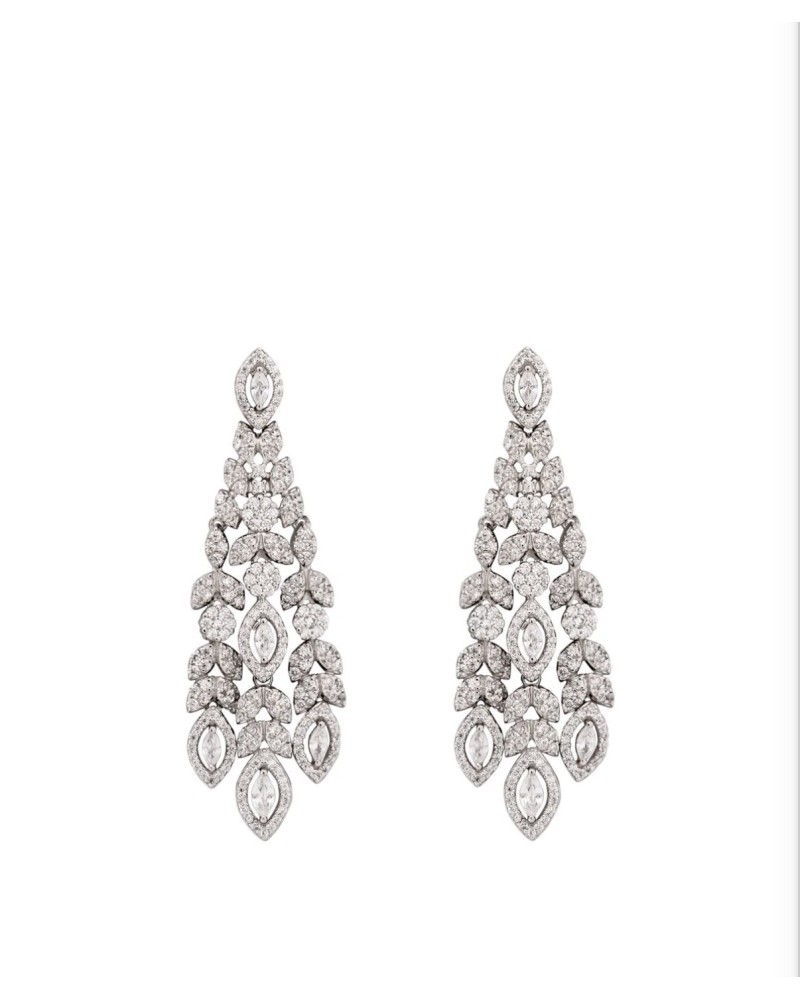 Pendientes novia plata de ley largos