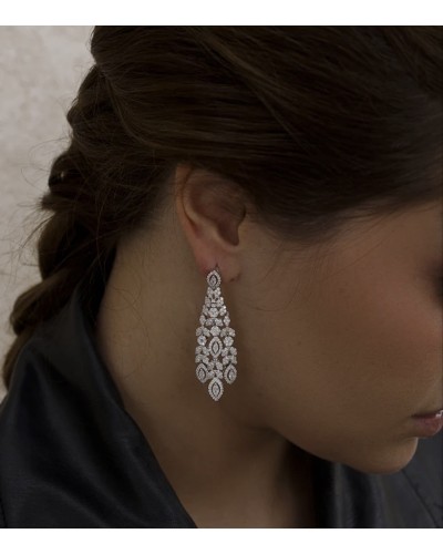 Pendientes novia plata de ley largos