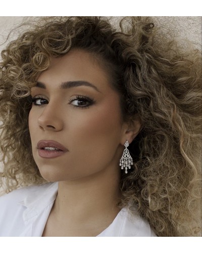 Pendientes novia plata de ley con circonitas