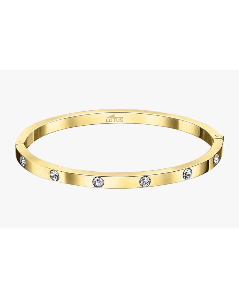 Pulsera media caña acero dorada