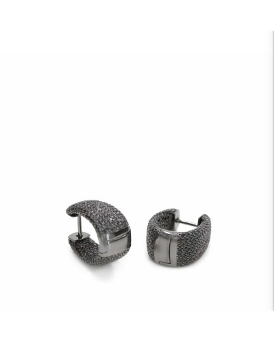 Pendientes plata de ley con circonitas negras