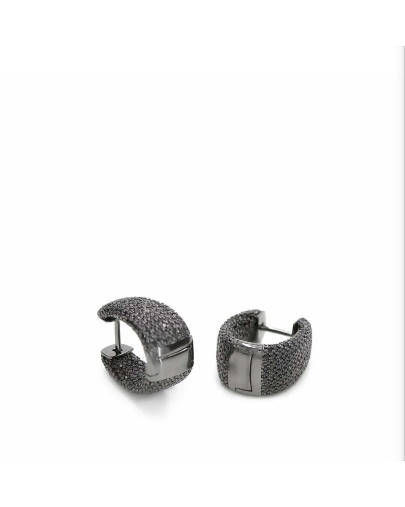 Pendientes plata de ley con circonitas negras