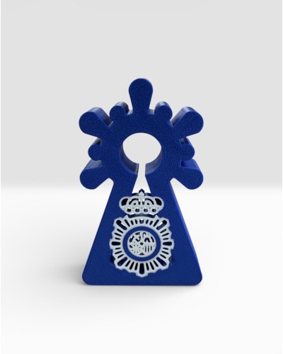 Figura virgen del Pilar 3D escud de la policía Nacional