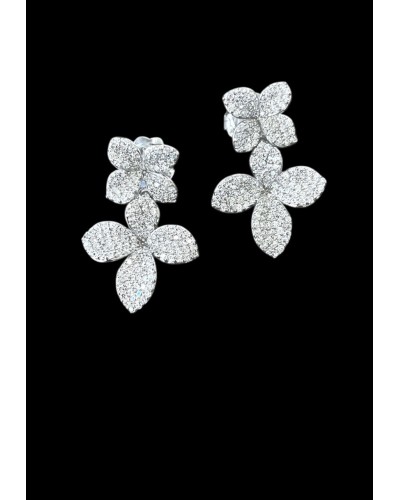 Pendientes plata de ley Gio, diseño flor