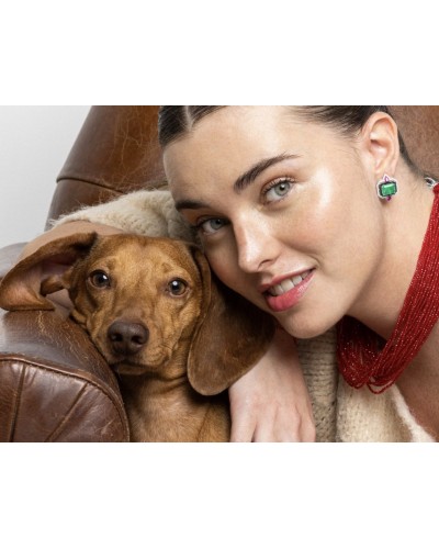 Pendientes joya color verde