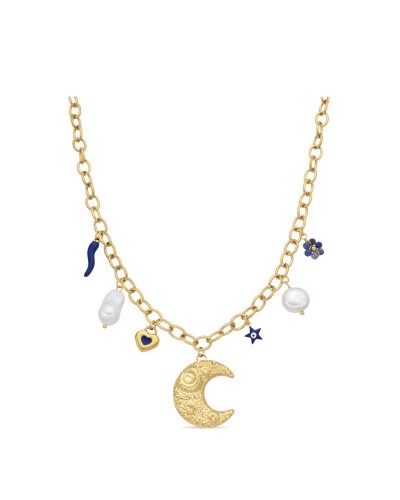 Collar Luna metal dorado oro 18