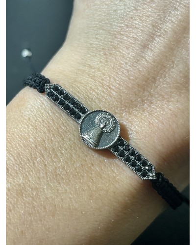 Pulsera Virgen del Pilar circonitas negra