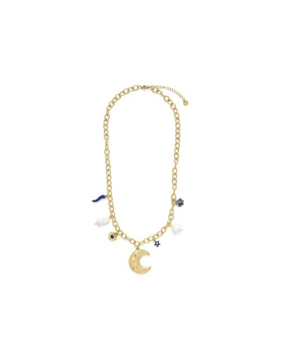 Collar Luna metal dorado oro 18