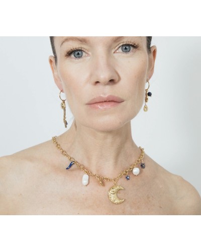 Collar Luna metal dorado oro 18