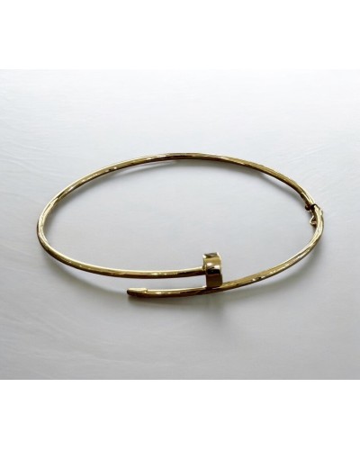 Pulsera media caña clavo oro 18 quilates