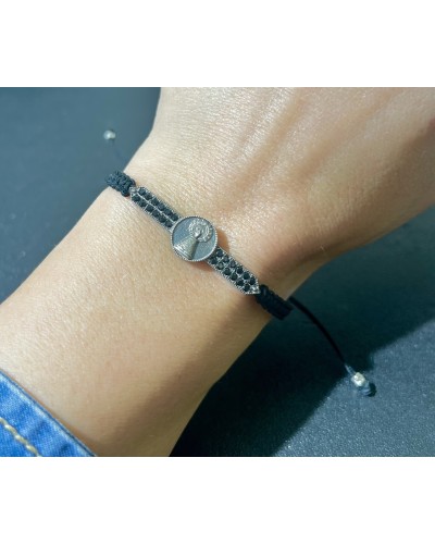 Pulsera Virgen del Pilar circonitas negra
