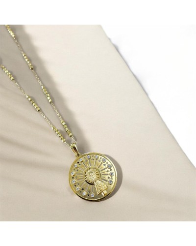 Medalla de la virgen del Pilar oro 18 quilates.
