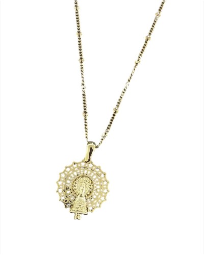 Medalla Calada virgen del Pilar oro 18 quilates
