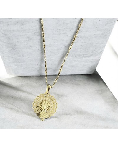 Medalla Calada virgen del Pilar oro 18 quilates