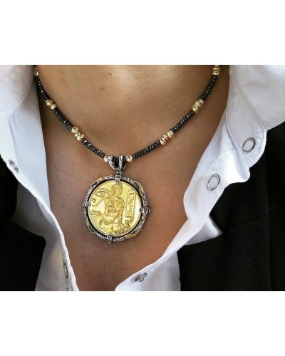 Colgante moneda Egipcia, plata de ley y bronce.