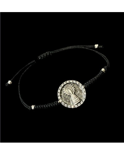 Pulsera Virgen del Pilar plata de ley envejecida