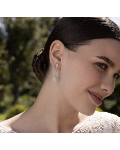 Pendientes Novia Plata de ley largos