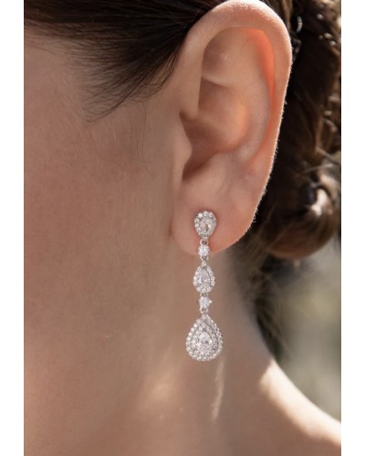Pendientes Novia Plata de ley largos