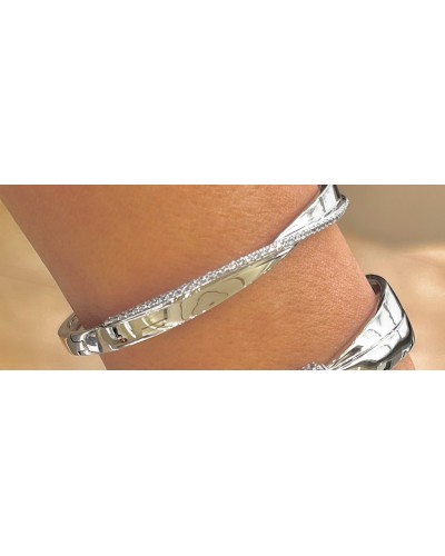 Pulsera Media caña en plata de ley